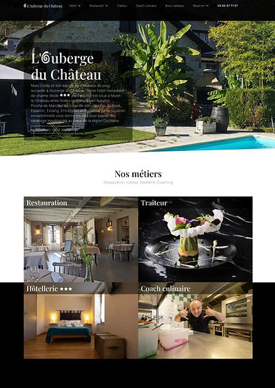 Conception graphique du site de l’auberge du château hôyel 3 étoiles