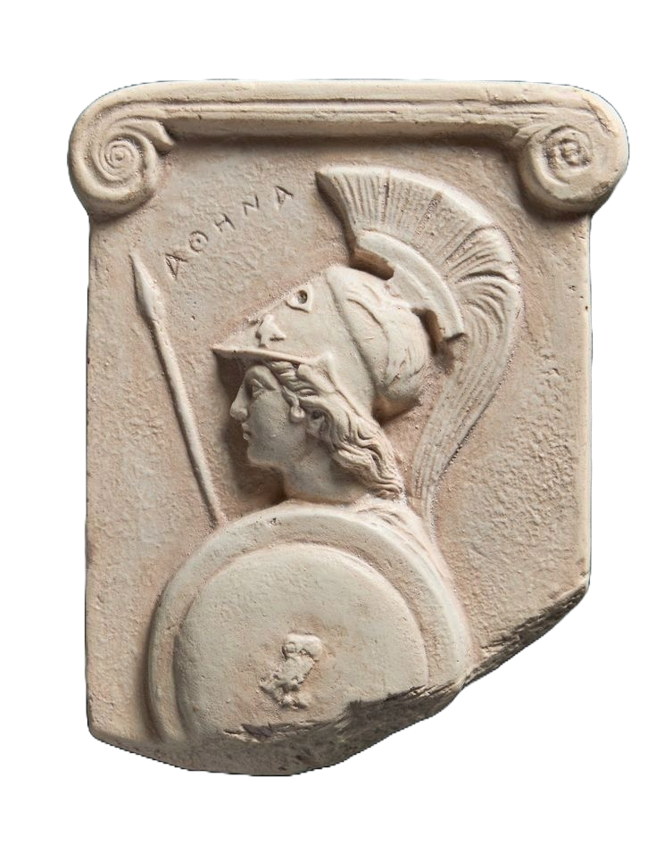 Ancient Greek relief of Athena, goddess of wisdom and war