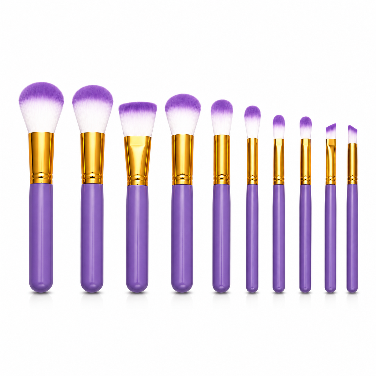 Kit com 10 Pincéis para Maquiagem
