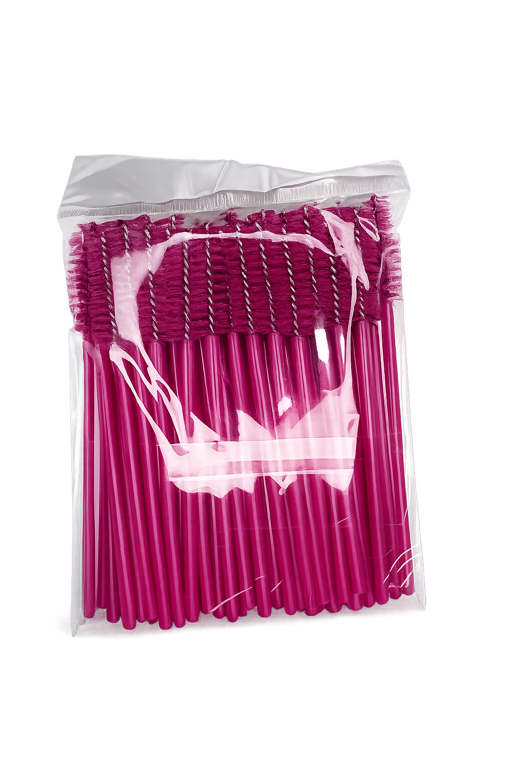 Kit com 50 Escovinhas para Cílios e Sobrancelhas – Rosa