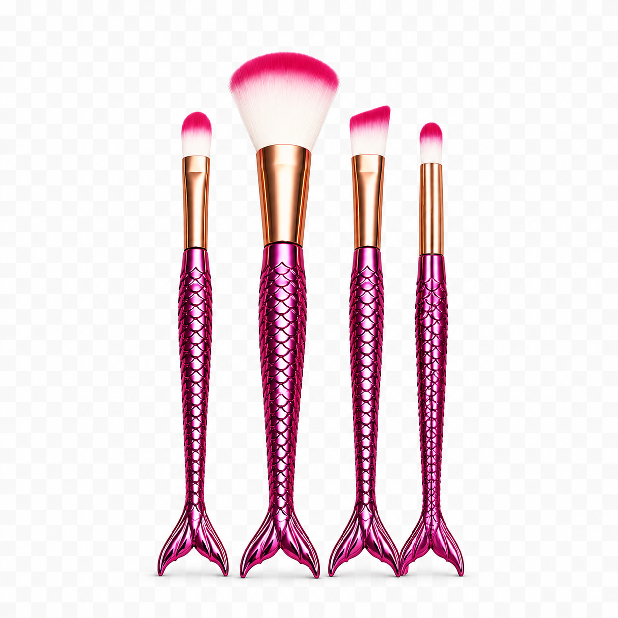 Kit 4 Pincéis Sereia para Maquiagem