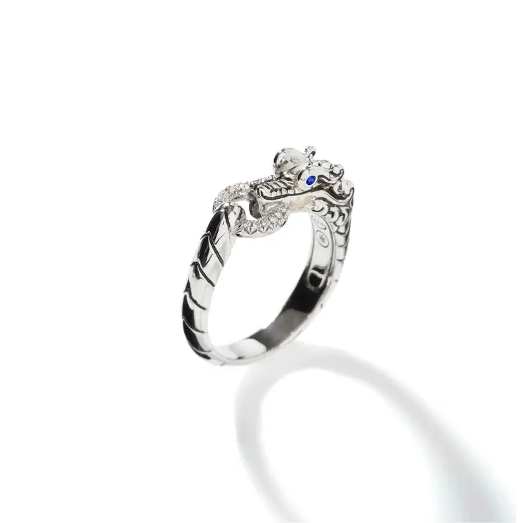 Thumbnail: John Hardy, Sterling Silver and Diamond Naga Heritage Ring