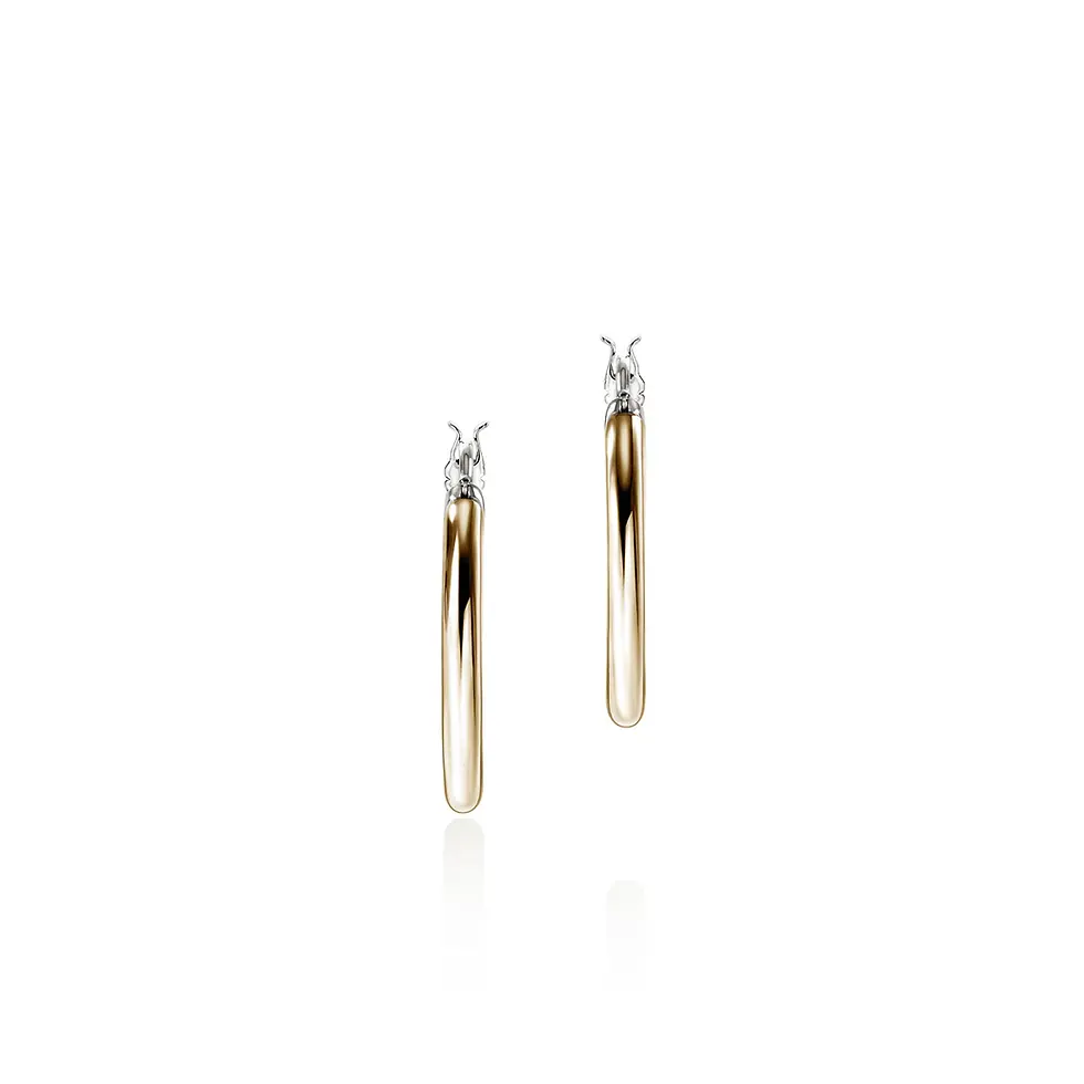Thumbnail: John Hardy, 14KY and Sterling Silver Hoop Earrings