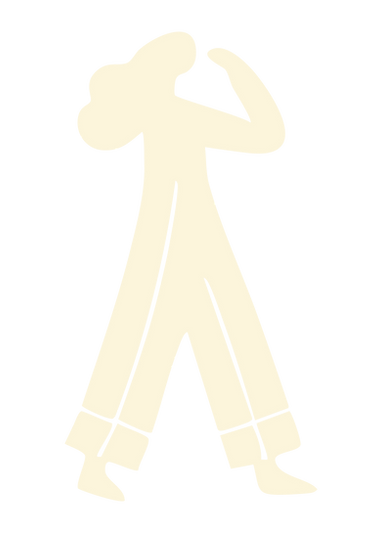 illustration de femme en train de marcher et de se passer la main dans les cheveux couleur beige