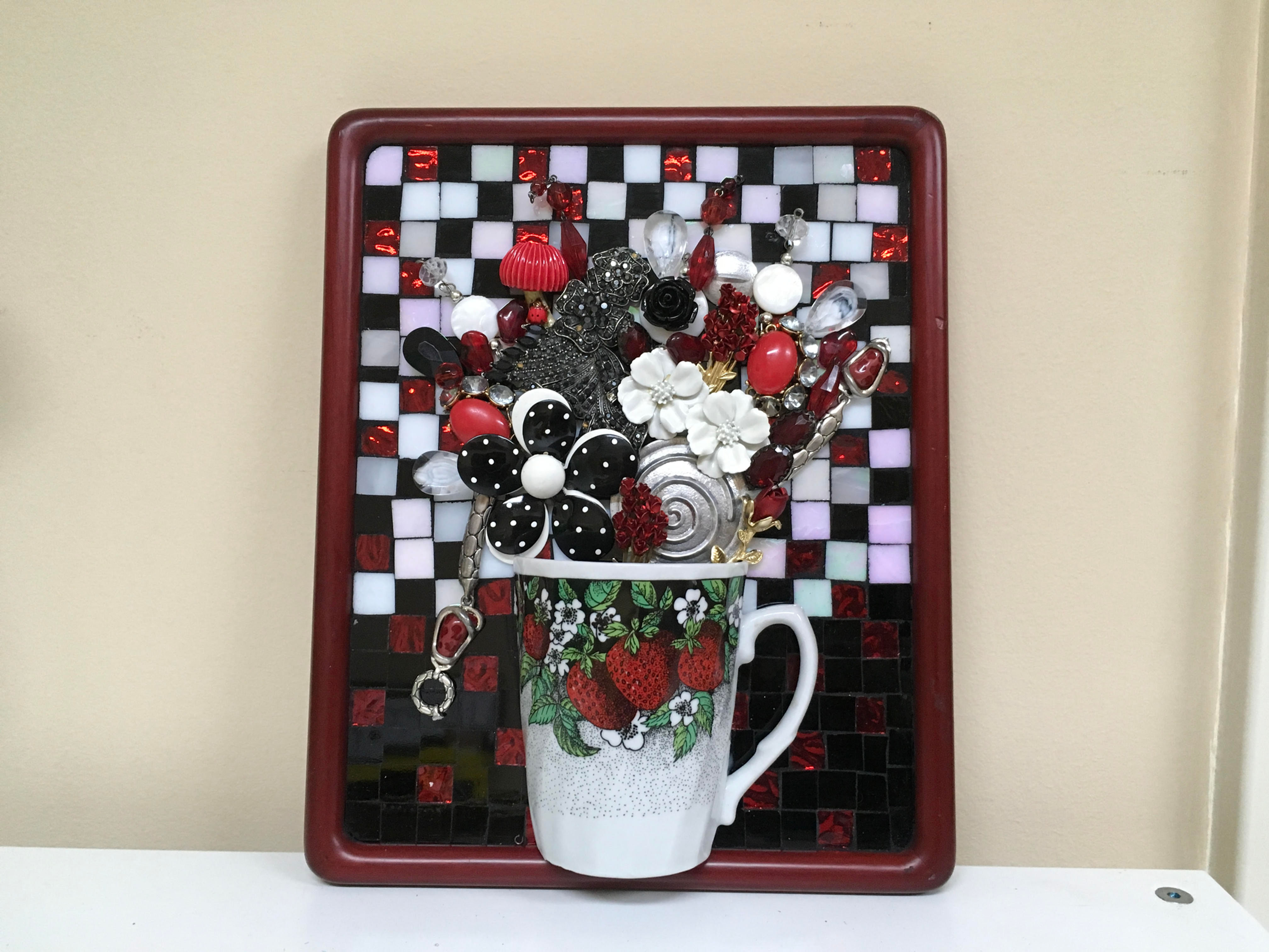 Red, white and black checks