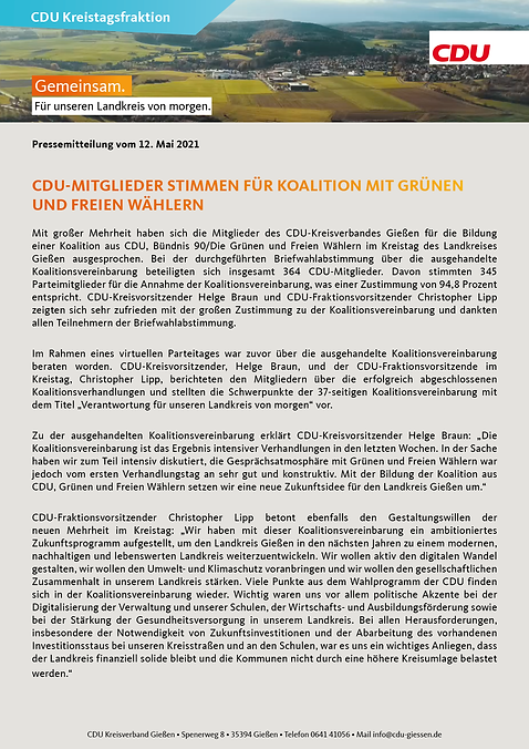 CDU-Mitglieder stimmen für Koalition mit