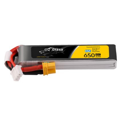 Thumbnail: Tattu 650mAh 2S 95C 7.6V HV Lipo Battery Long Pack with XT30 Plug