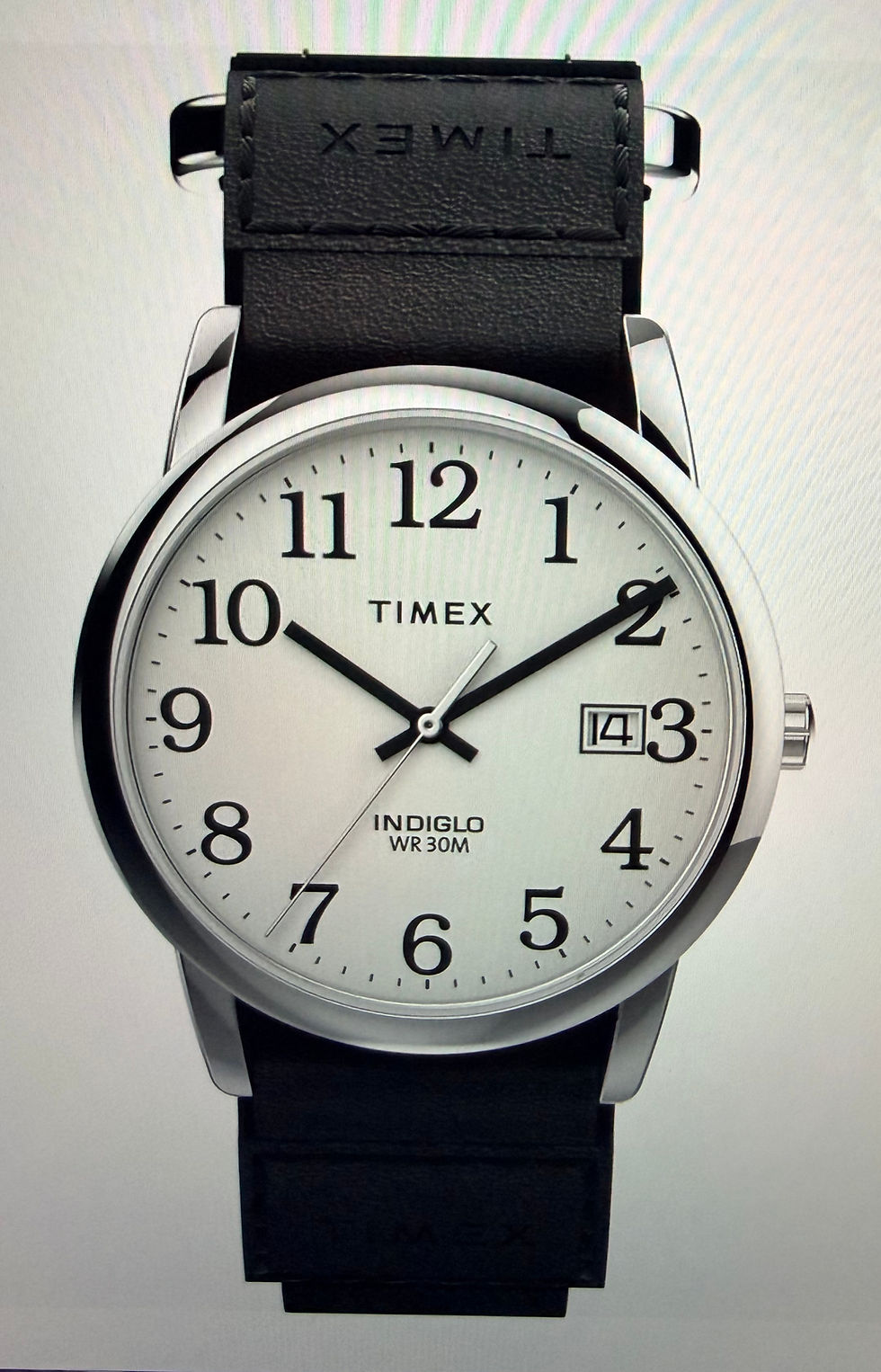 Timex Mens Easy Reader 35mm Watch-silver-tone case white