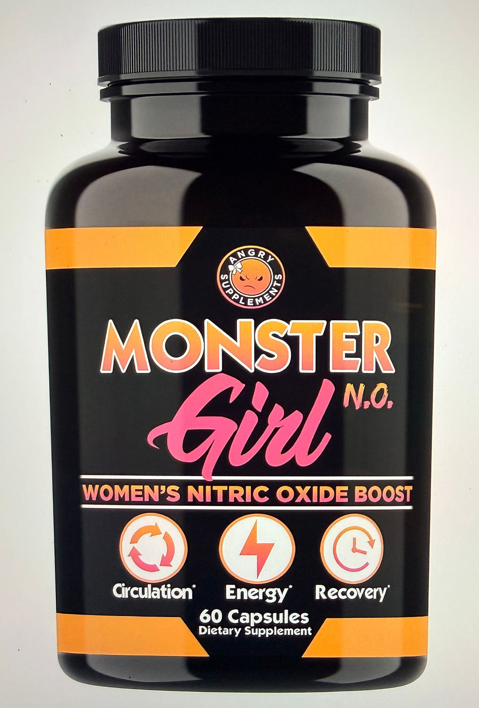 Angry Supplements Monster Girl N.O. Women’s Energy Booster, Increase Circulation, Powerful Workouts & Quick Recovery w. L-Arginine & L-Citrulline (1-Pack, 60ct)