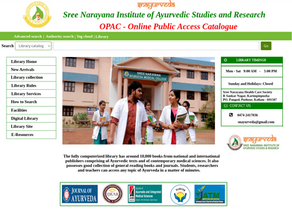 Sree Narayana Institute of Ayurvedic Studies & Research Pangode Library - Now Powered by Koha Software supported by Focuz Infotech