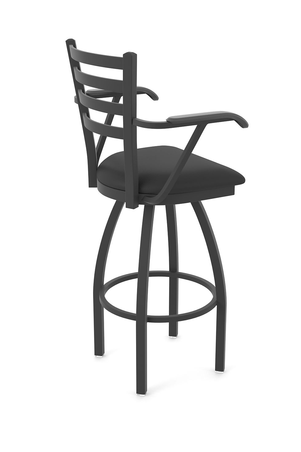 Thumbnail: 415 Jackie with Arms 36" Swivel Bar Stool with Black Wrinkle Finish and Black Vi