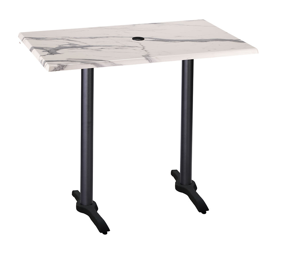 Thumbnail: Outdoor 211 30" X 48" Table with White Marble Table and Umbrella Hole