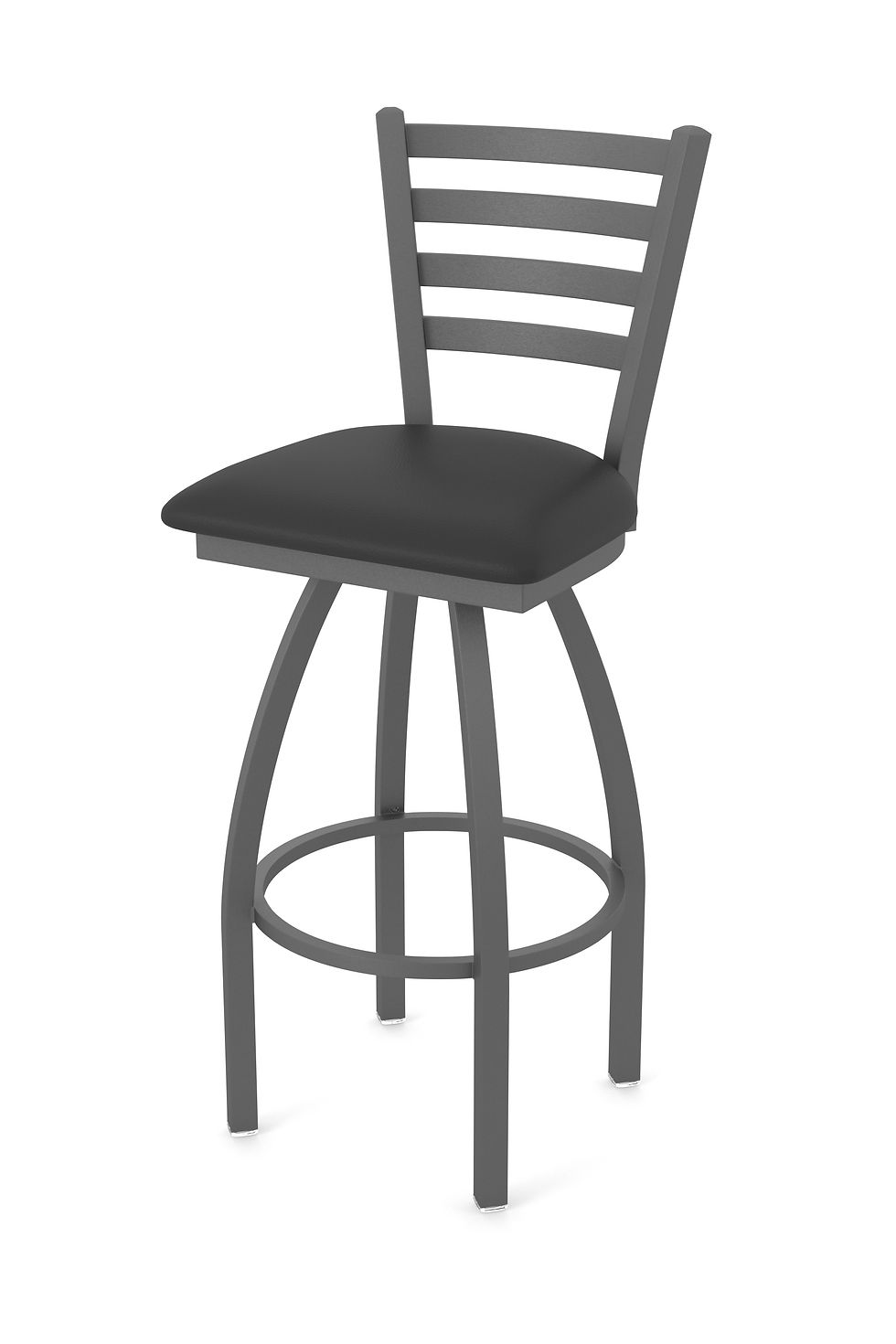 Thumbnail: 410 Jackie Black Wrinkle Swivel Bar Stool with Black Vinyl or Bravo 2 Night Seat