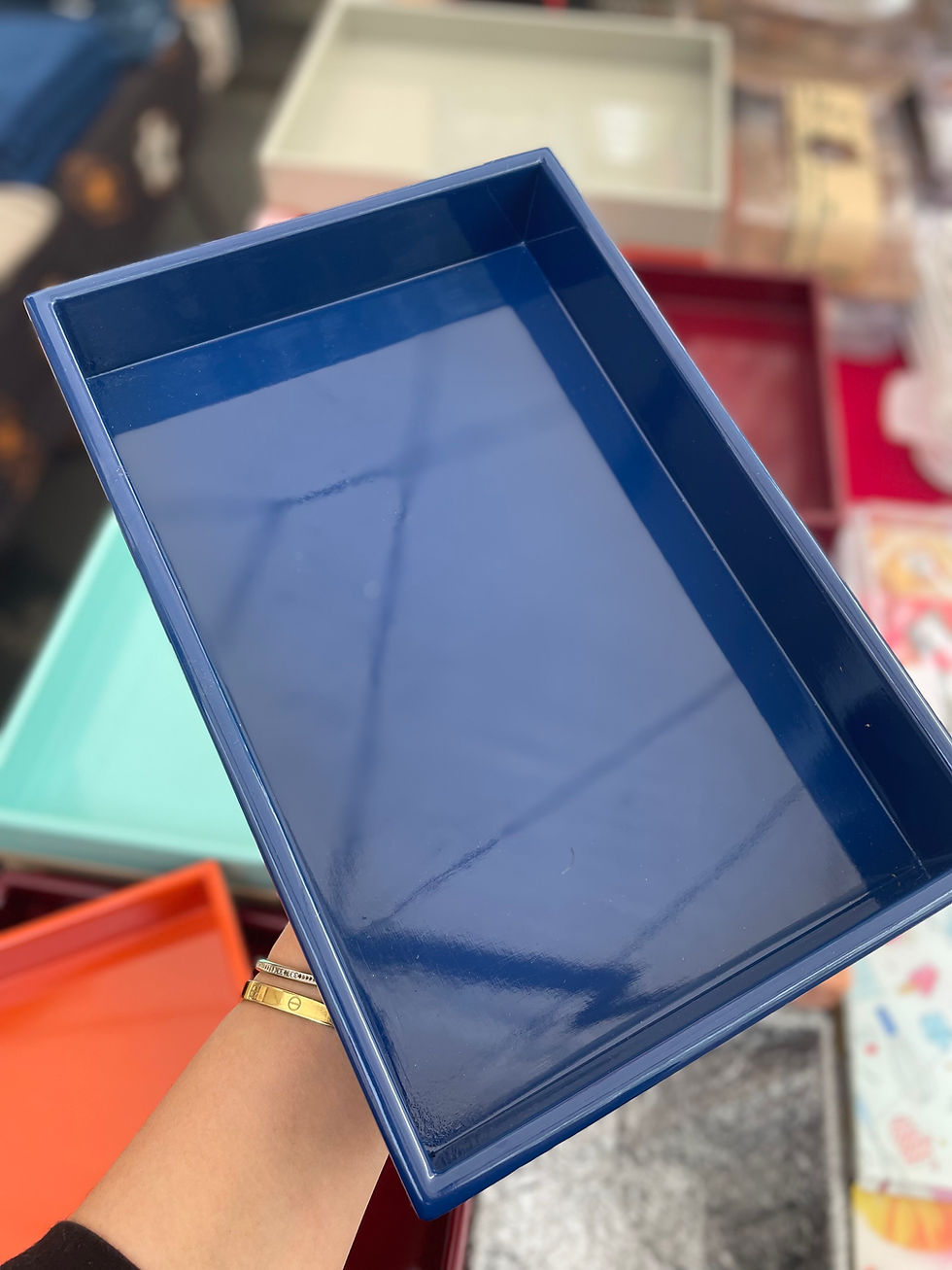 Ahşap Lake Tepsi Büyük Boy