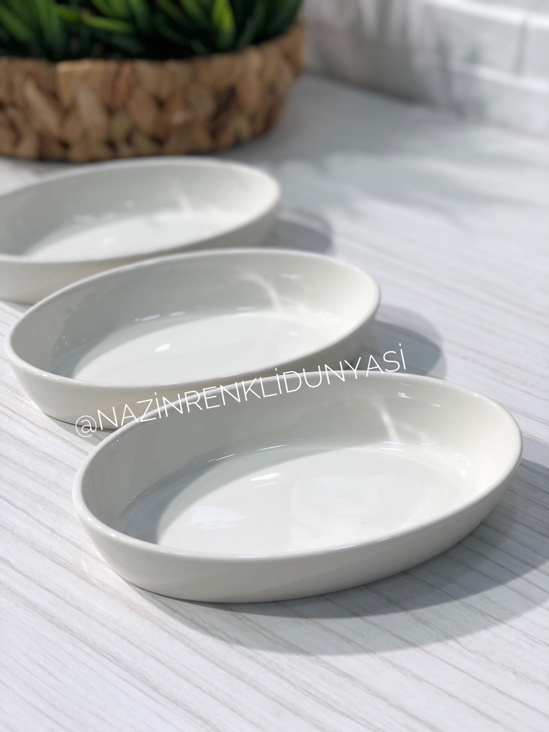 Porselen 3’Lü Oval Kase