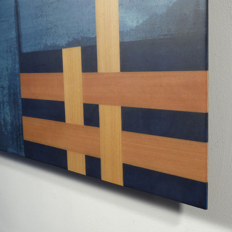 Japanese handmade paper, wood veneer
Ready to hang
380h x 510 w x 20d
