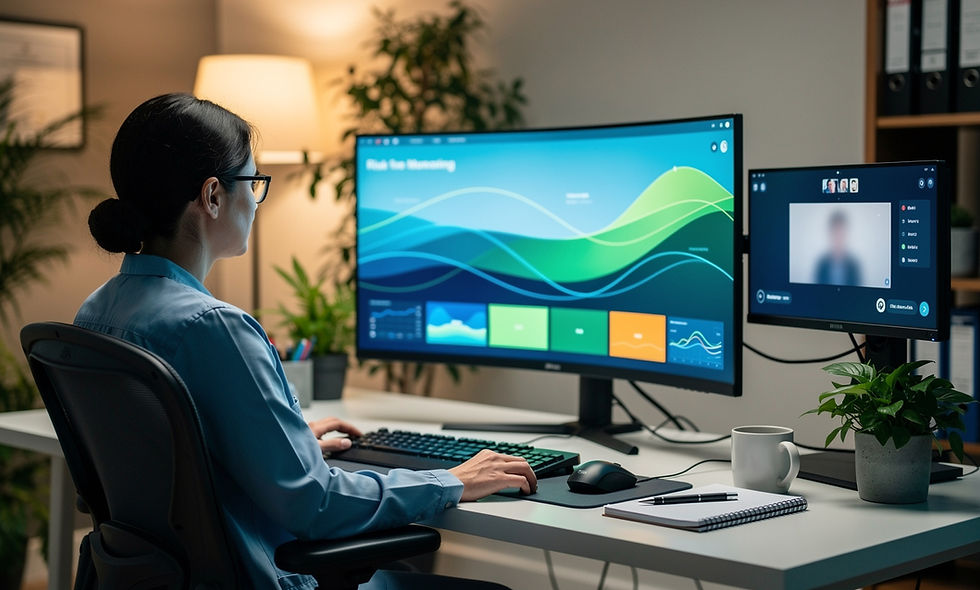 Clinician using AI-powered proactive mental health monitoring system