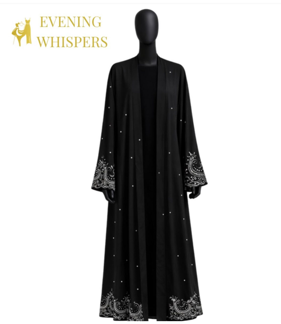 Midnight Star Embroidered Sleeve Abaya 