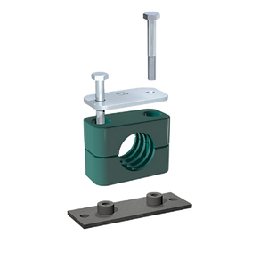 Polypropylene Stauff Clamp Standard Series with Cover Plate, Weld Plate & Hex Bolts