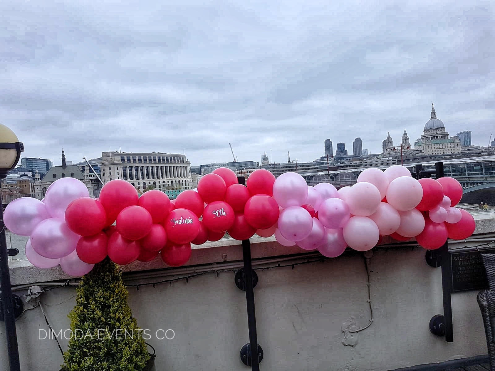 Banister balloon garland