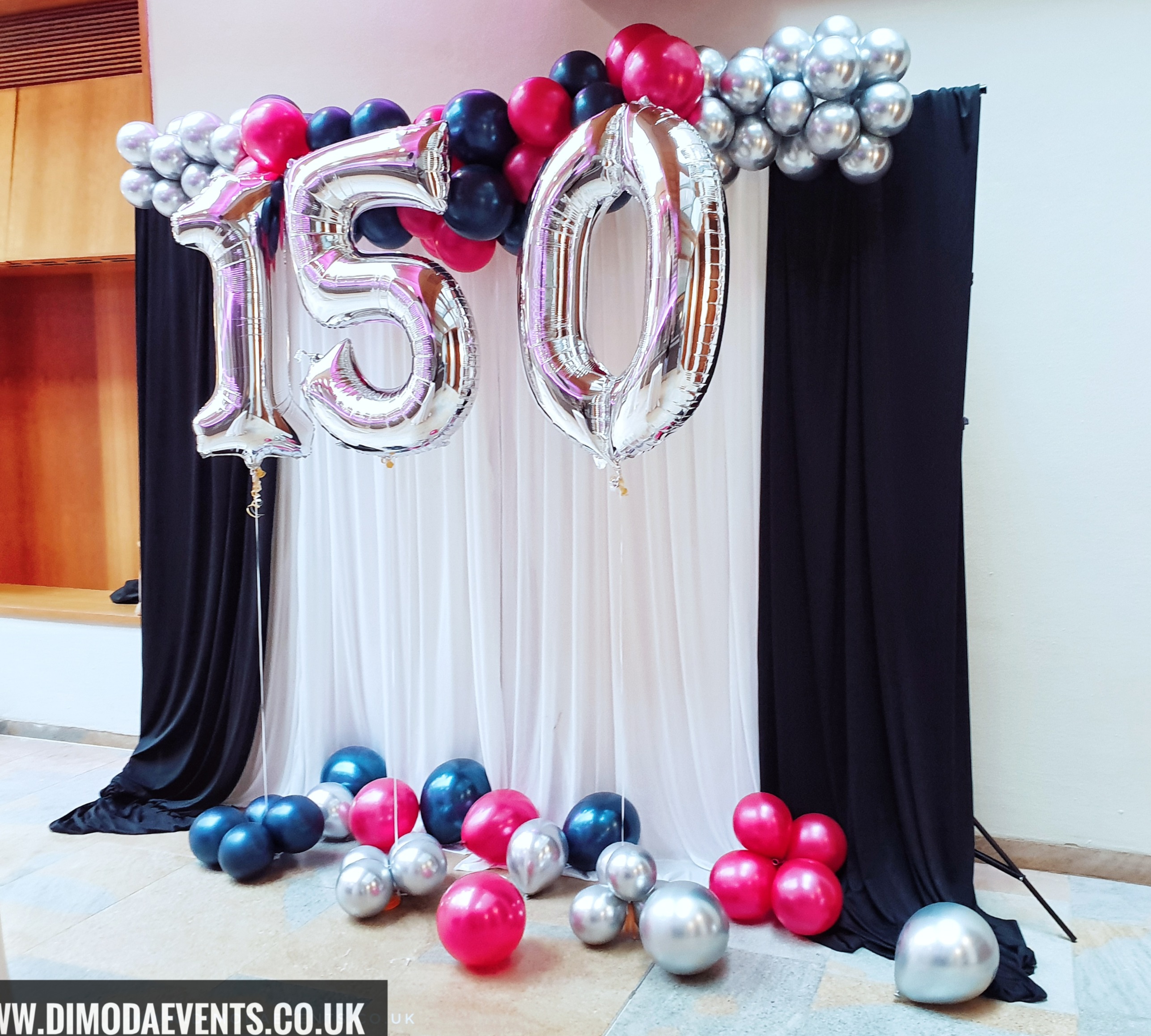 Birthday Number Backdrop - SILVER