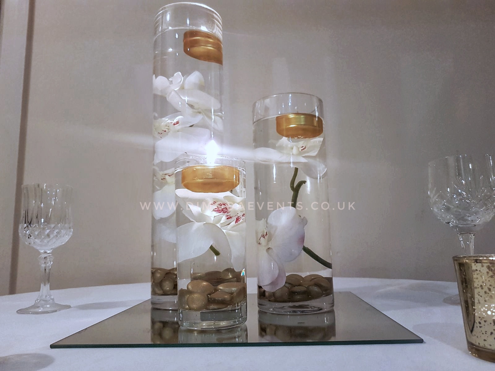 Cylinder Trio White/Gold