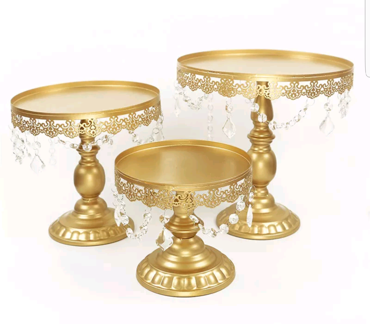 Gold Cake Stands with Crystals