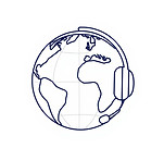 A simplified globe with latitude and lon