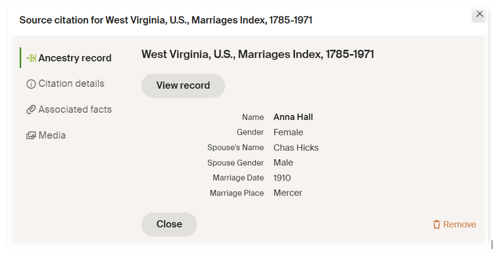 Marriage Index Anna Hall Chas Hicks.png