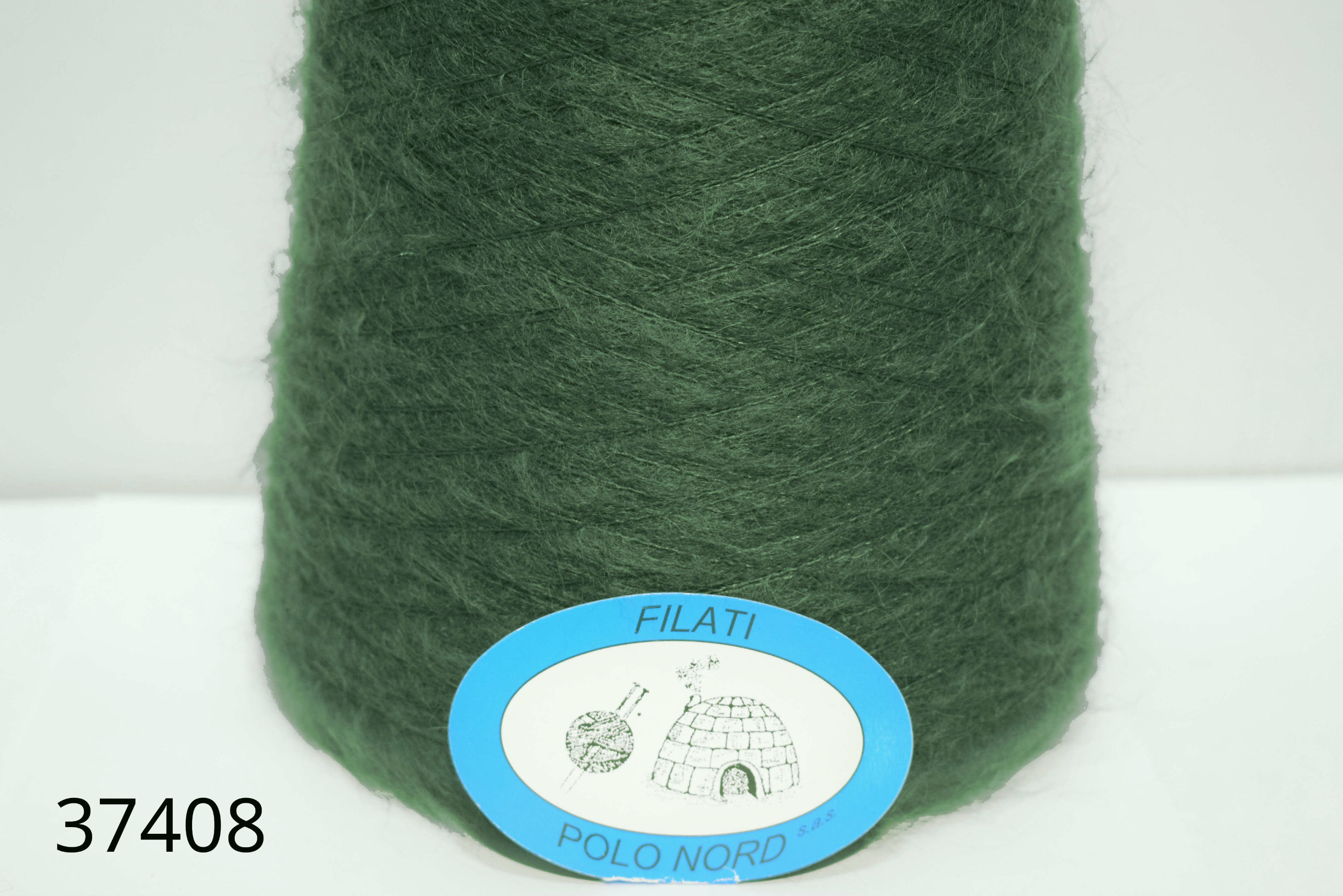 67%kid mohair, 30%poliammide, 3%lana Verde piombo garzato 37408 Nm 1/9,5 50gr.
