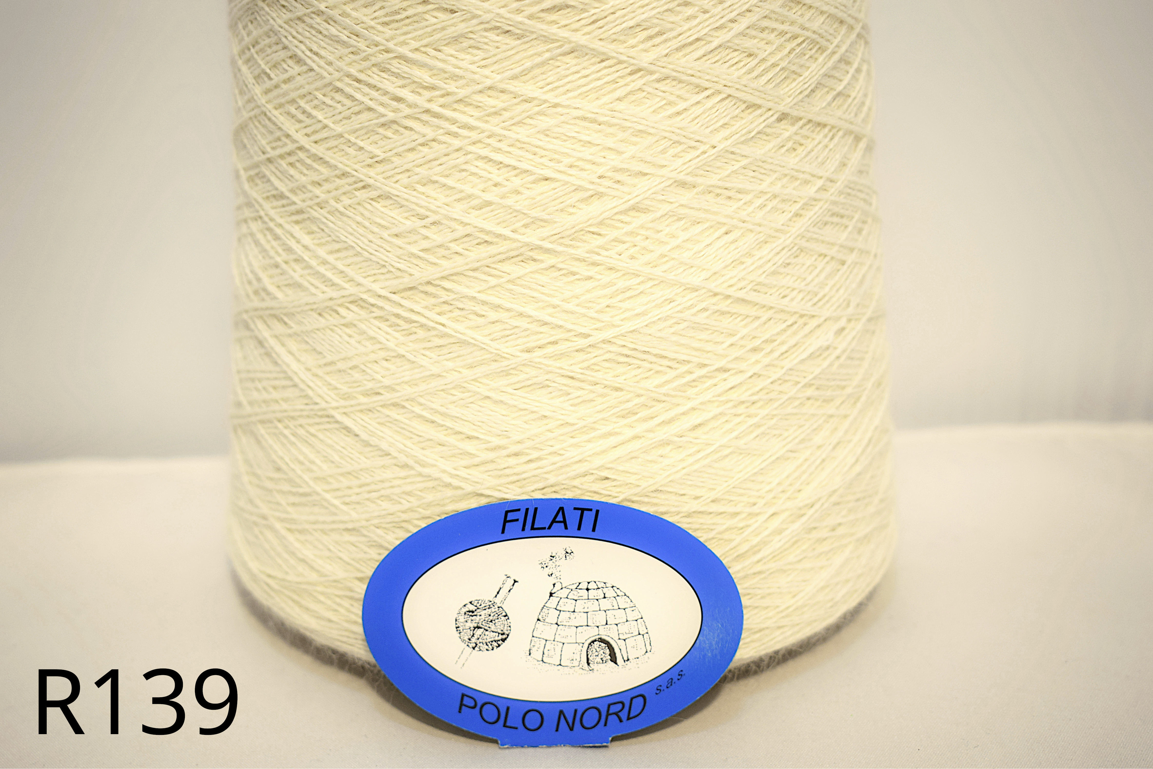 75%alpaca, 25%lana Nm 2/14 Bianco R139 100 grammi