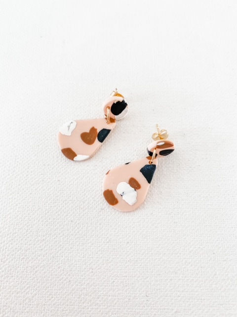 Thumbnail: Blush Teardrop Post Earrings