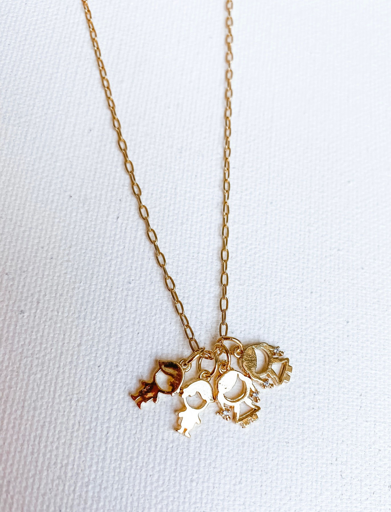 Boy + Girl Mama 18k Gold Plated Necklace - Four Charms