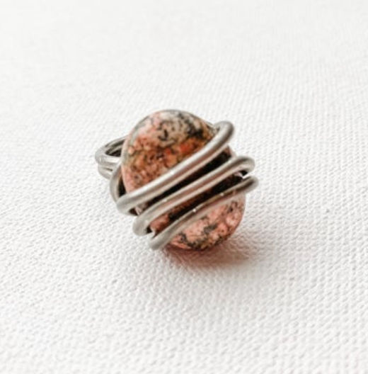 Hammered Silver Sodalite Ring