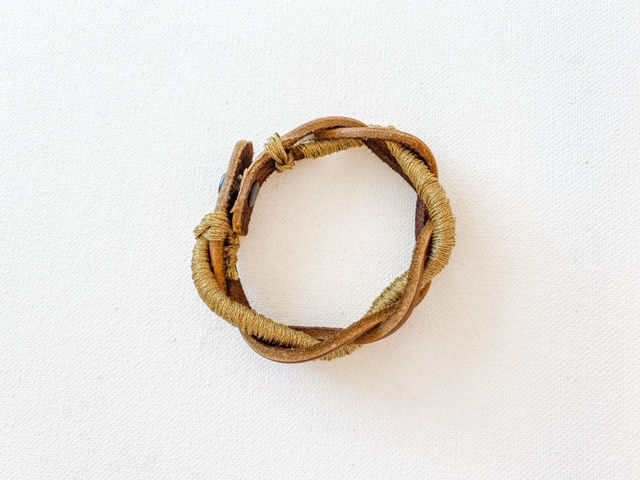 Thumbnail: Braided Leather & Lurex Cuff