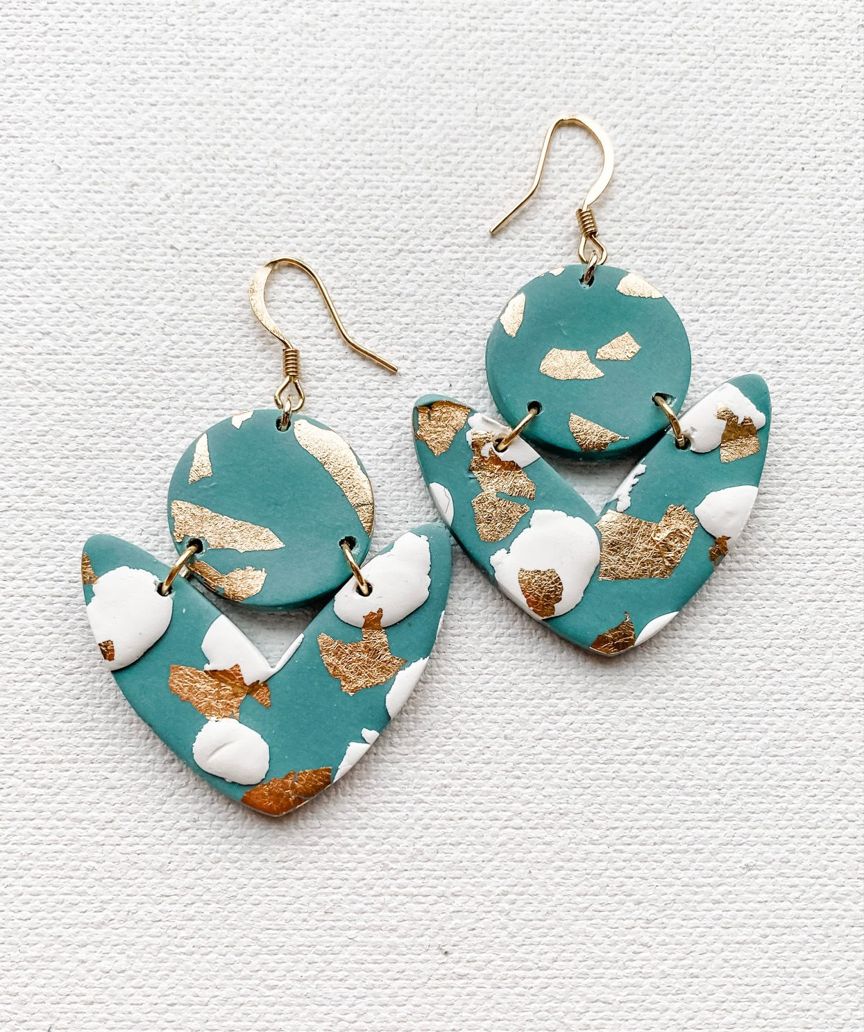 Half Mona Earrings in Sage Terrazzo