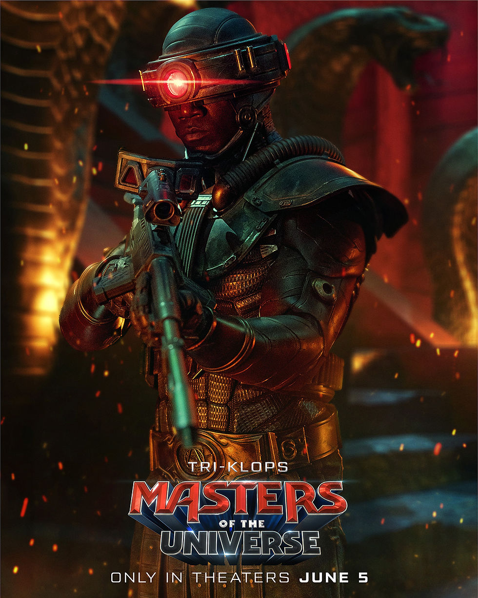 Kojo Attah as Tri-Klops in Travis Knight’s Masters of the Universe, releasing on June 5, 2026. 