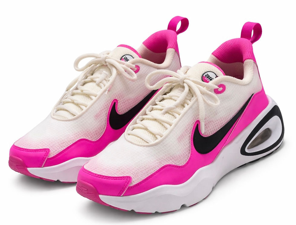 White and pink Nike sneakers