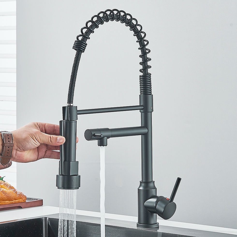Thumbnail: Pull Down Spring Kitchen Faucet Single Lever Hot Cold Mixer Water For Kitchen Si