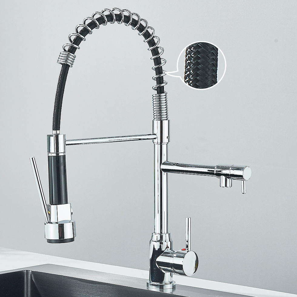 Thumbnail: Pull Down Spring Kitchen Faucet Single Lever Hot Cold Mixer Water For Kitchen Si