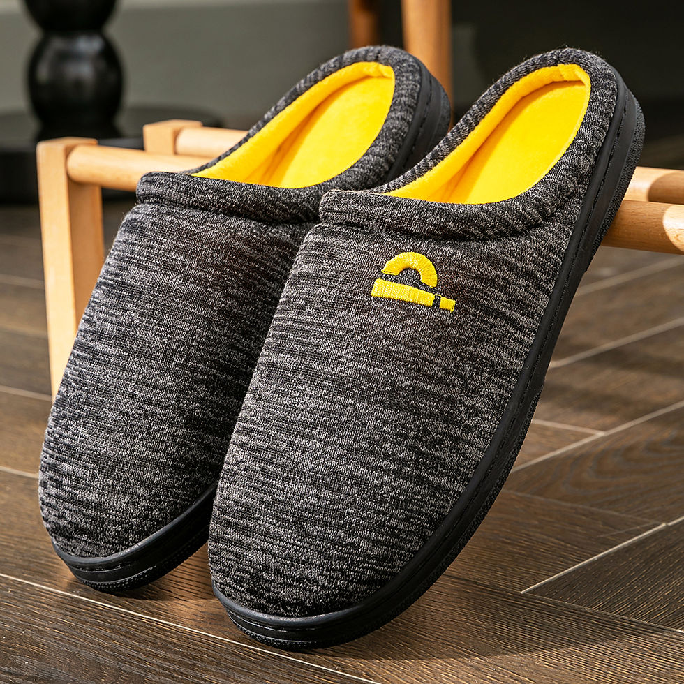 Thumbnail: Warm Embroidered  slippers men TPR Memory foam Platform Cushion Soft Non Slip St