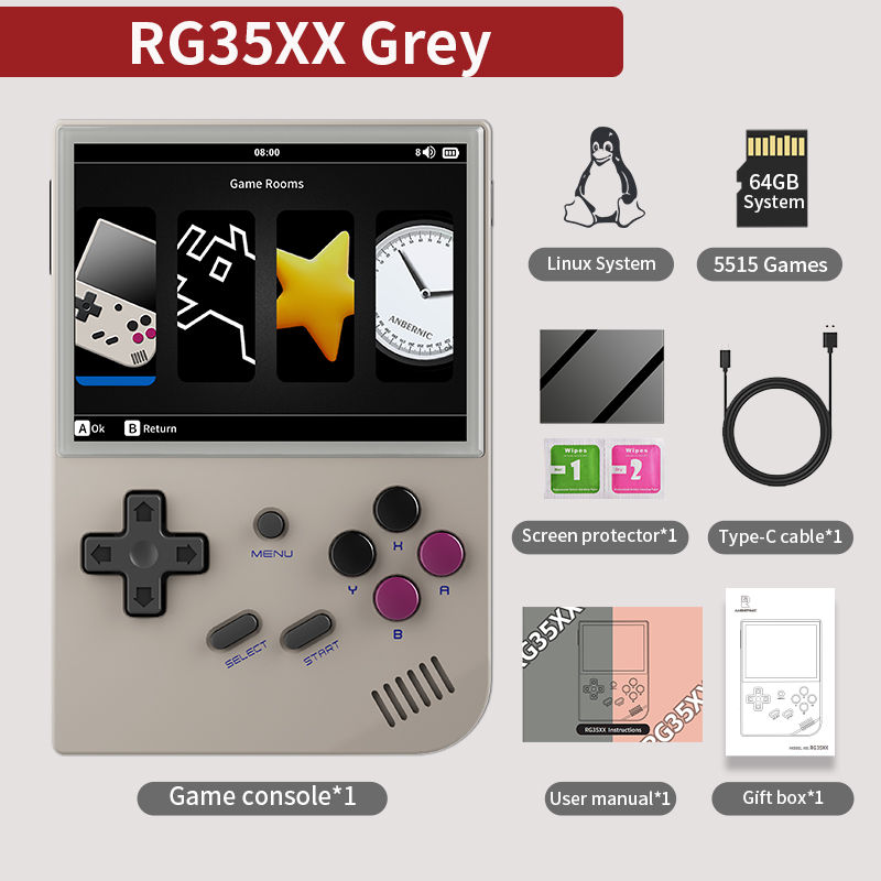 Thumbnail: ANBERNIC RG35XX Plus/RG35XX Retro Handheld Game Console 3.5″ IPS Screen Linux 