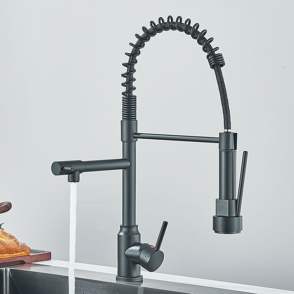 Thumbnail: Pull Down Spring Kitchen Faucet Single Lever Hot Cold Mixer Water For Kitchen Si