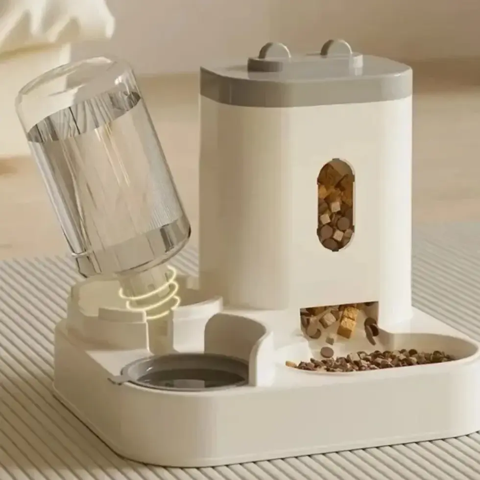 Thumbnail: Automatic Feeder Dog Cat Food Bowl With Water Fountain Large Capacity Pet Food S
