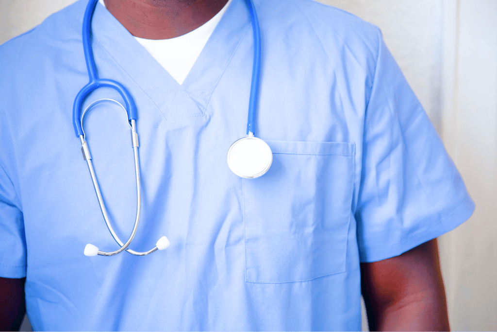 A doctor wearing a stethoscope
