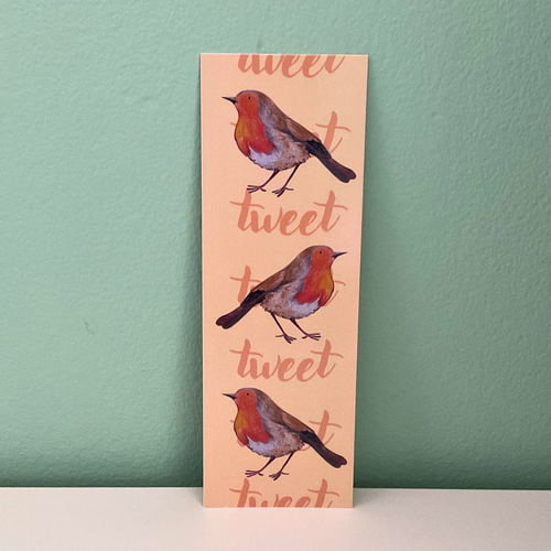 Red Redbreast Robin Bird Gifts Bookmark Lavender English Garden