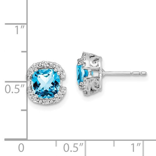 Thumbnail: 14K Blue Topaz And Diamond Earrings