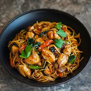 Poulet au Nouilles sautées 🐔🍜