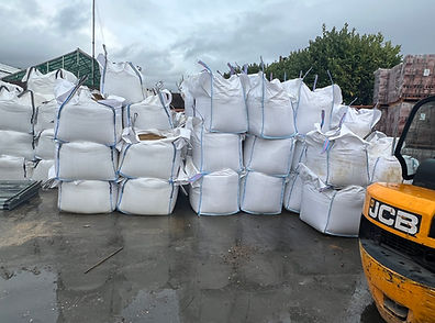 Bags full of building materials