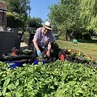 A man doing gardening
